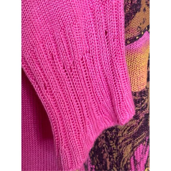 Lauren Moshi Helena Rasta Lion Sweater Pink Small - Picture 5 of 8